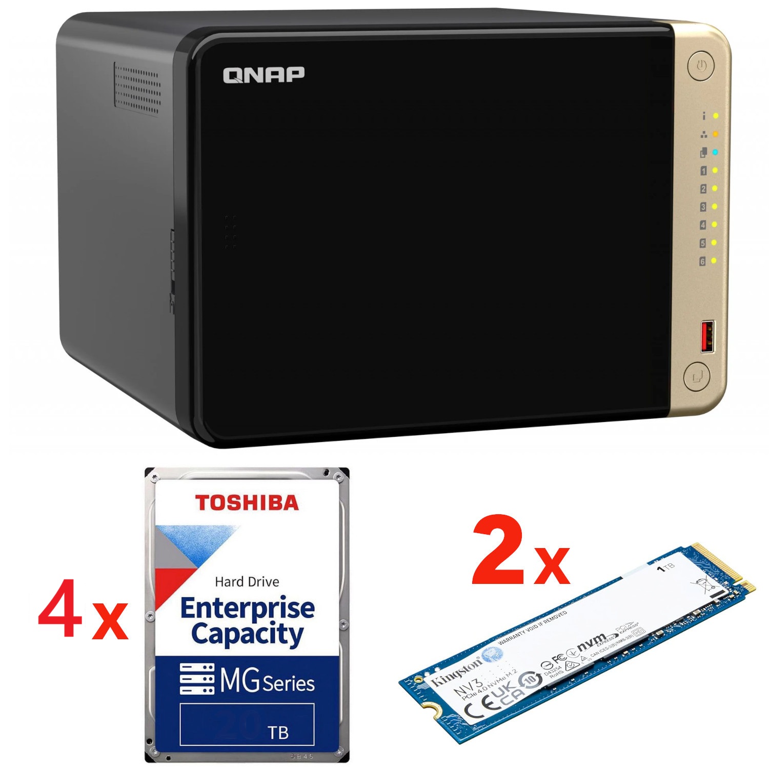 QNAP - TS-664-8G-88TB - ������ ������ ����